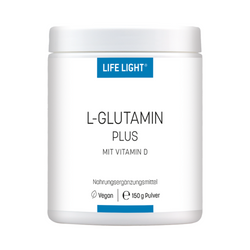 L-Glutamina Plus 150 g | L- glutamina w połączeniu z Witaminą D  | LIFE LIGHT