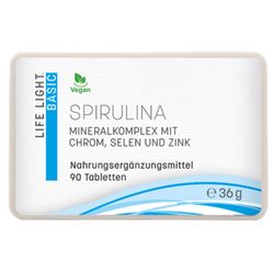 Spirulina Mineralkomplex | 90 Tabletek | Cynk Selen Chrom | LIFE LIGHT