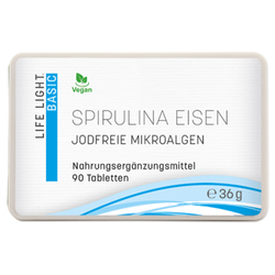 Spirulina Żelazo | 90 Tabletek | Organiczne Żelazo | Life Light